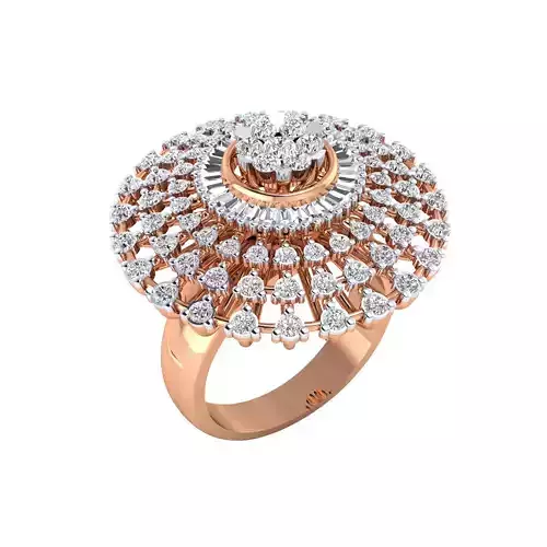 Women Coctail Ring STL OBJ FBX Renders Details 3D print model