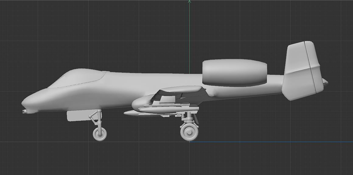 A-10a thunderbolt Low-poly 3D model_5