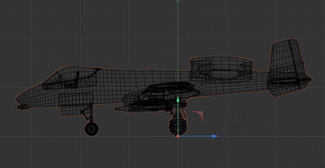 A-10a thunderbolt Low-poly 3D model_9