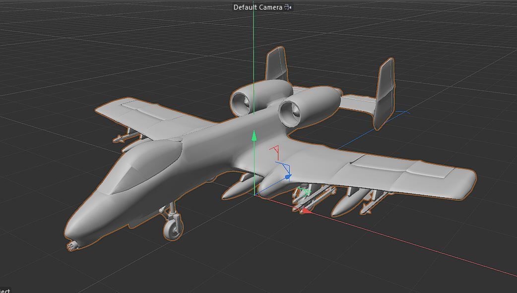 A-10a thunderbolt Low-poly 3D model_4