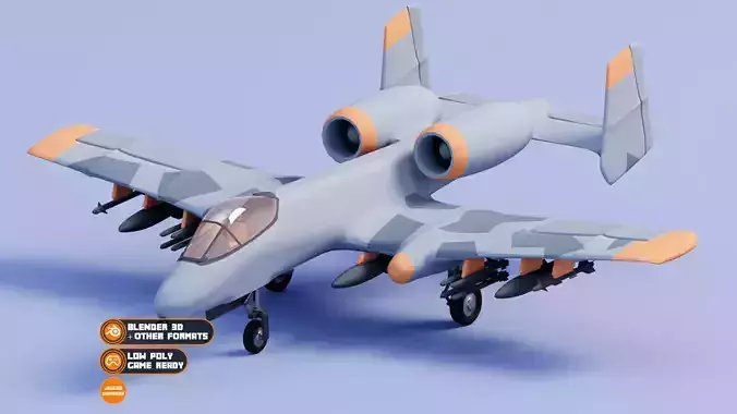 A-10a thunderbolt Low-poly 3D model