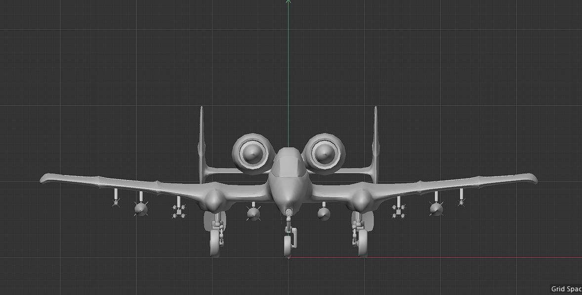 A-10a thunderbolt Low-poly 3D model_6