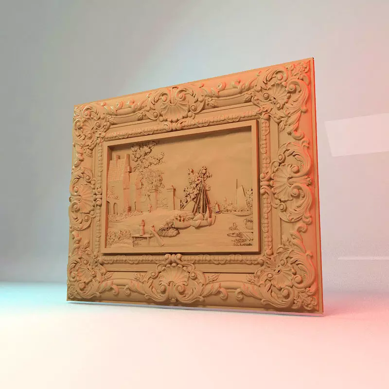 Painting of a pier 3d STL models for CNC router 3D print model 3D print model_0