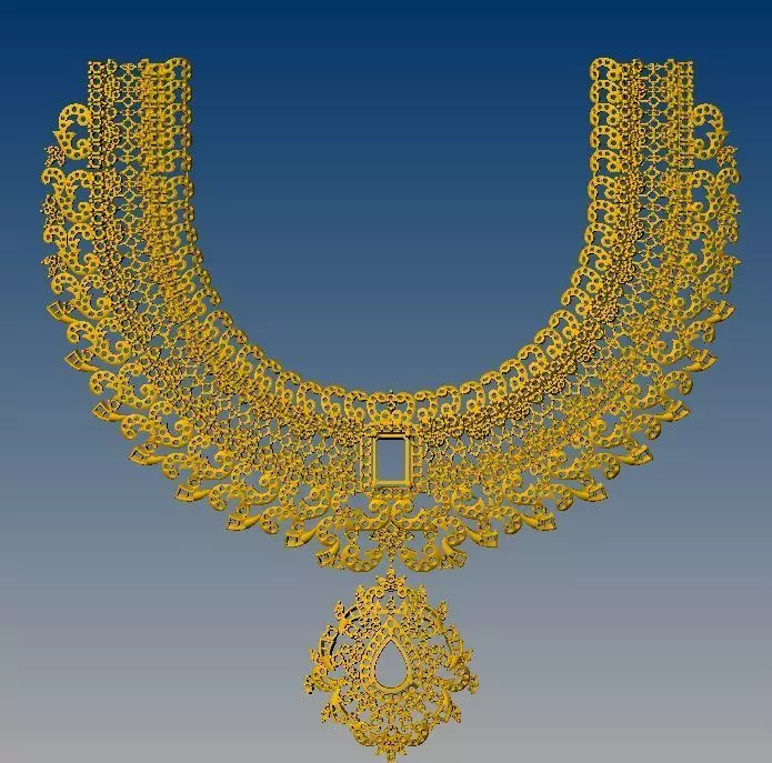 gold jewelry chouker ornament silver 3D print model