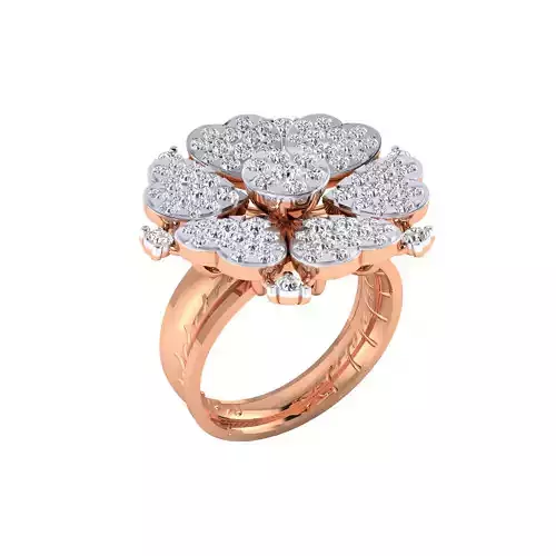 Women Coctail Ring STL OBJ FBX Renders Details