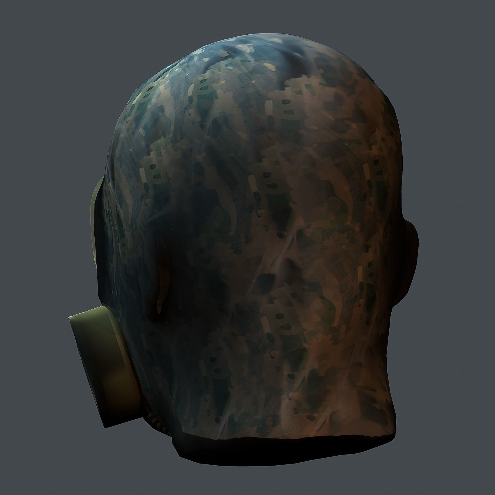 Gas mask helmet 3d model military combat Low-poly Low-poly 3D model_8