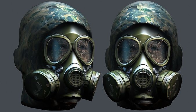 Gas mask helmet 3d model military combat Low-poly Low-poly 3D model
