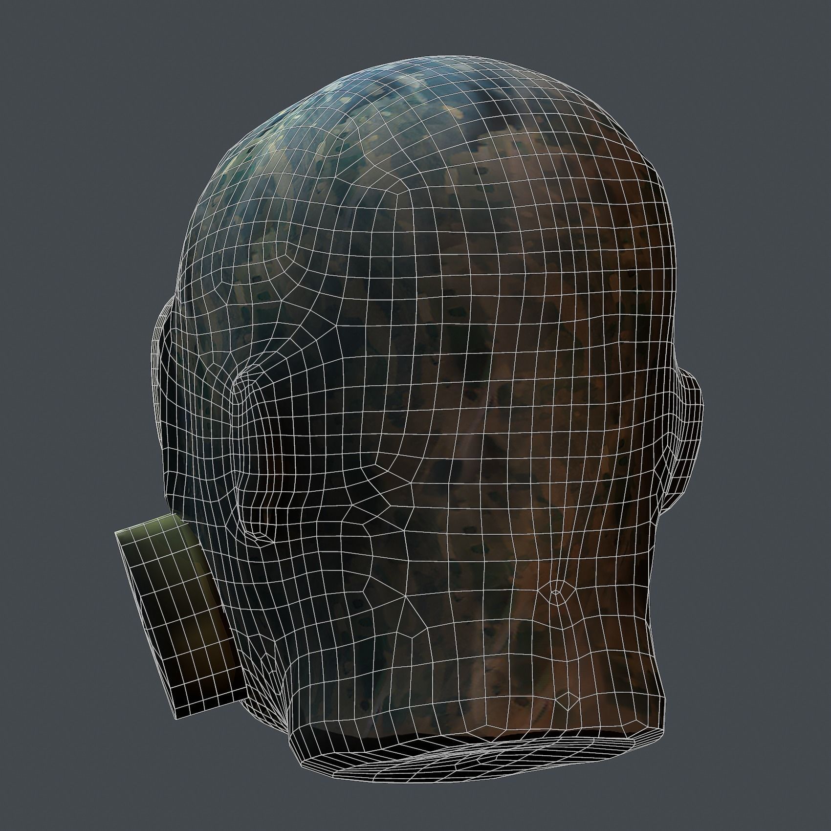 Gas mask helmet 3d model military combat Low-poly Low-poly 3D model_9