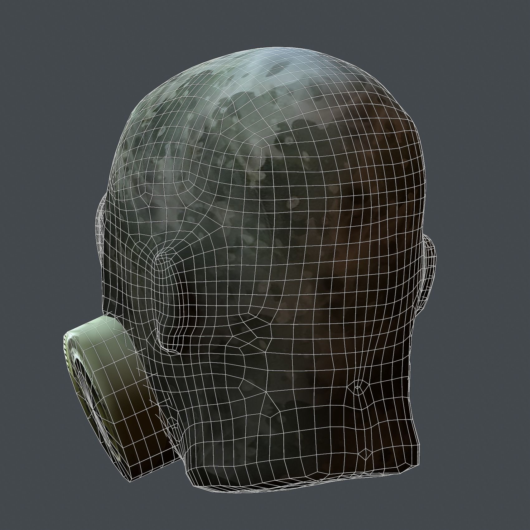 Gas mask helmet 3d model military combat Low-poly Low-poly 3D model_9