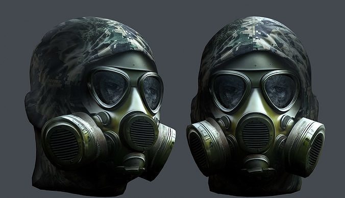 Gas mask helmet 3d model military combat Low-poly Low-poly 3D model