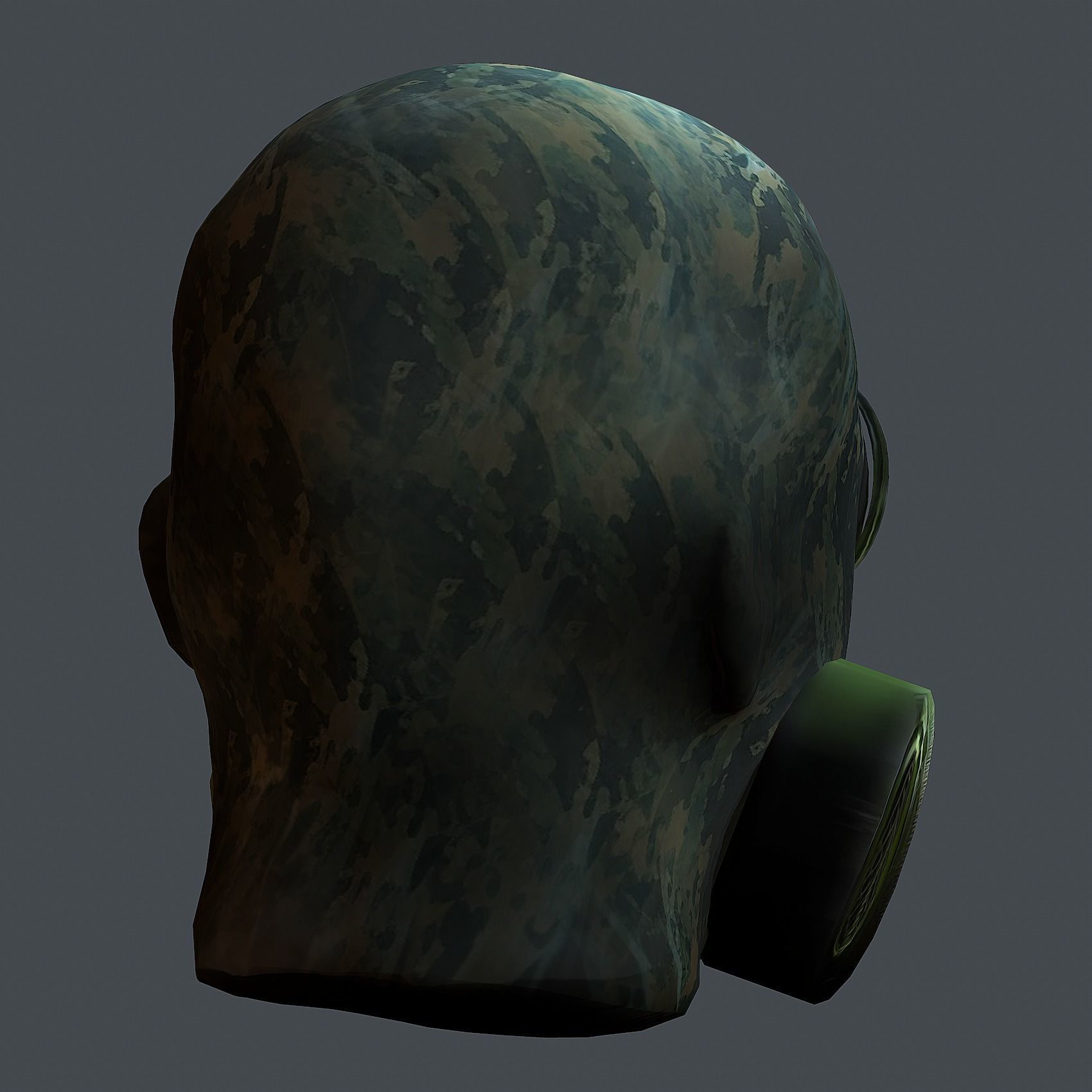 Gas mask helmet 3d model military combat Low-poly Low-poly 3D model_6