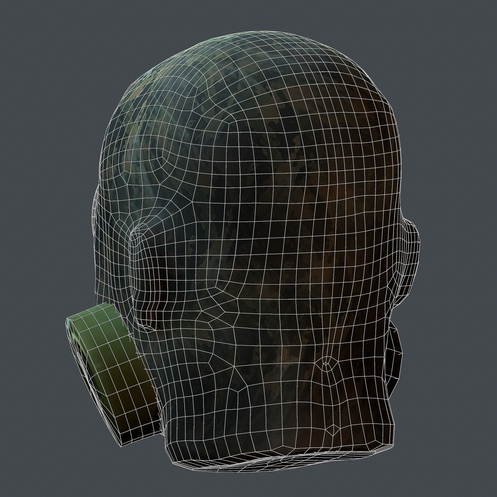 Gas mask helmet 3d model military combat Low-poly Low-poly 3D model_8