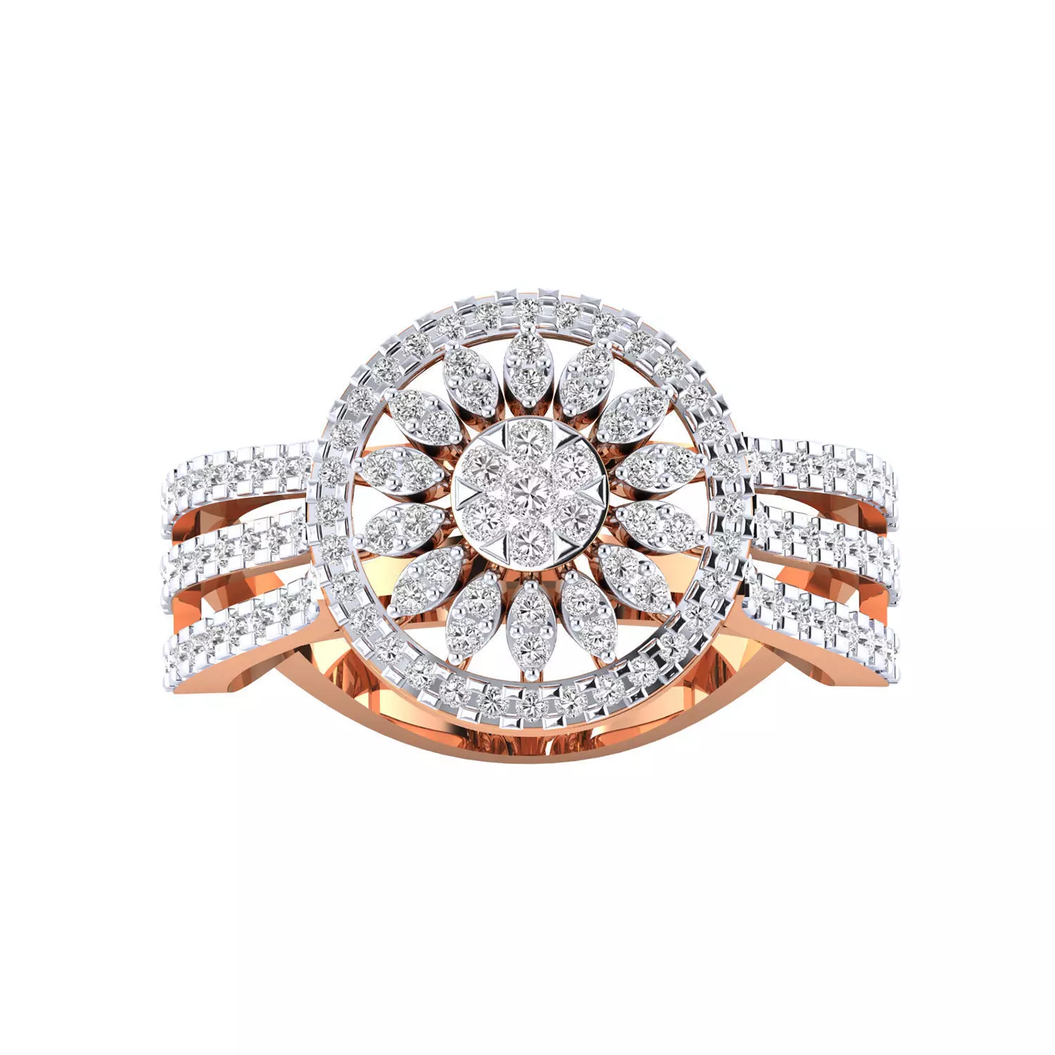 Women Coctail Ring STL OBJ FBX Renders Details 3D print model