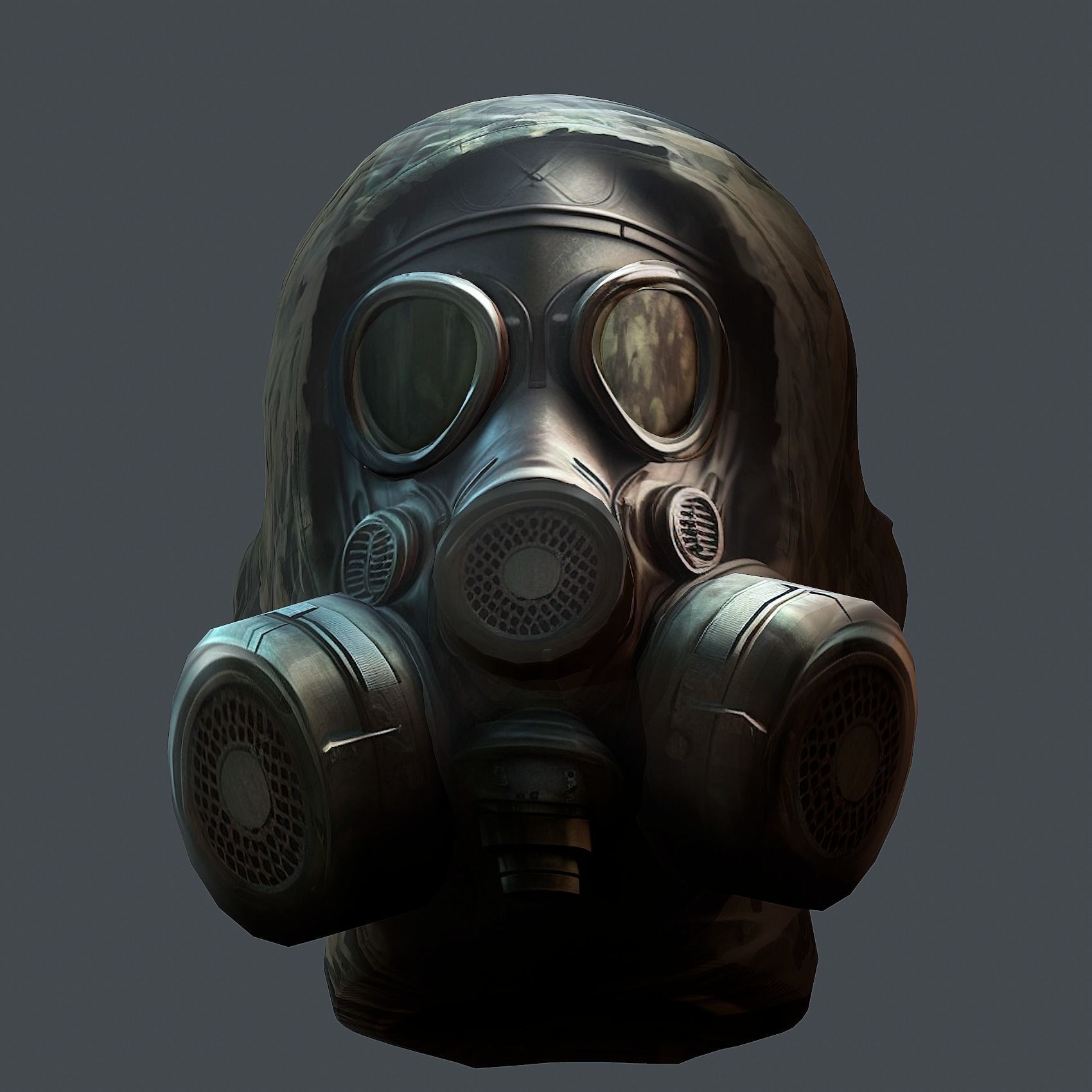 Gas mask helmet 3d model military combat Low-poly Low-poly 3D model_5