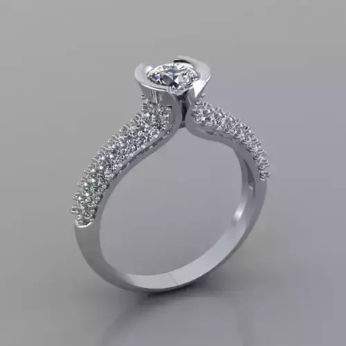 Custom style diamond ring