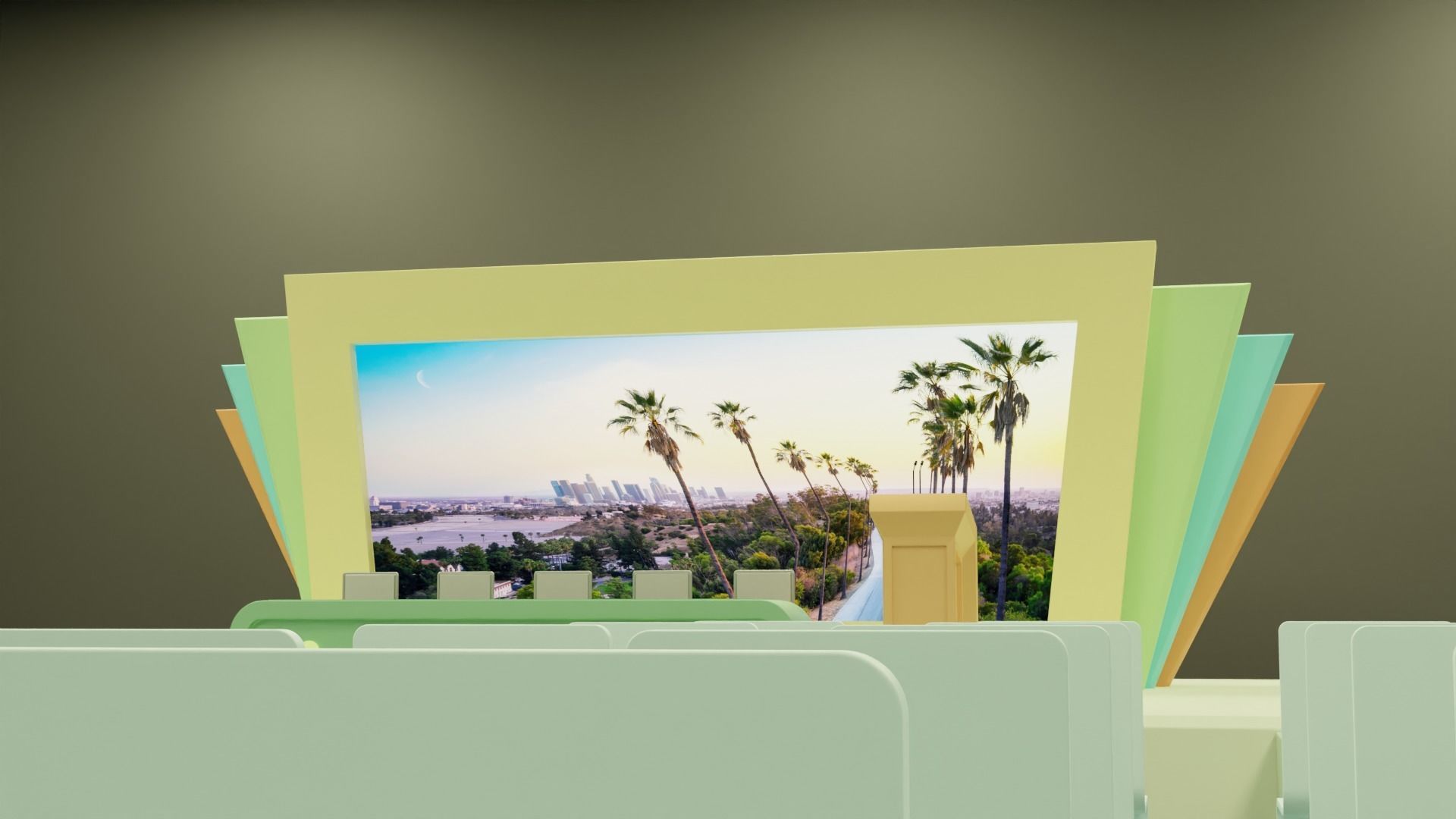Conference Room or Event stage design with big display Low-poly 3D model_9