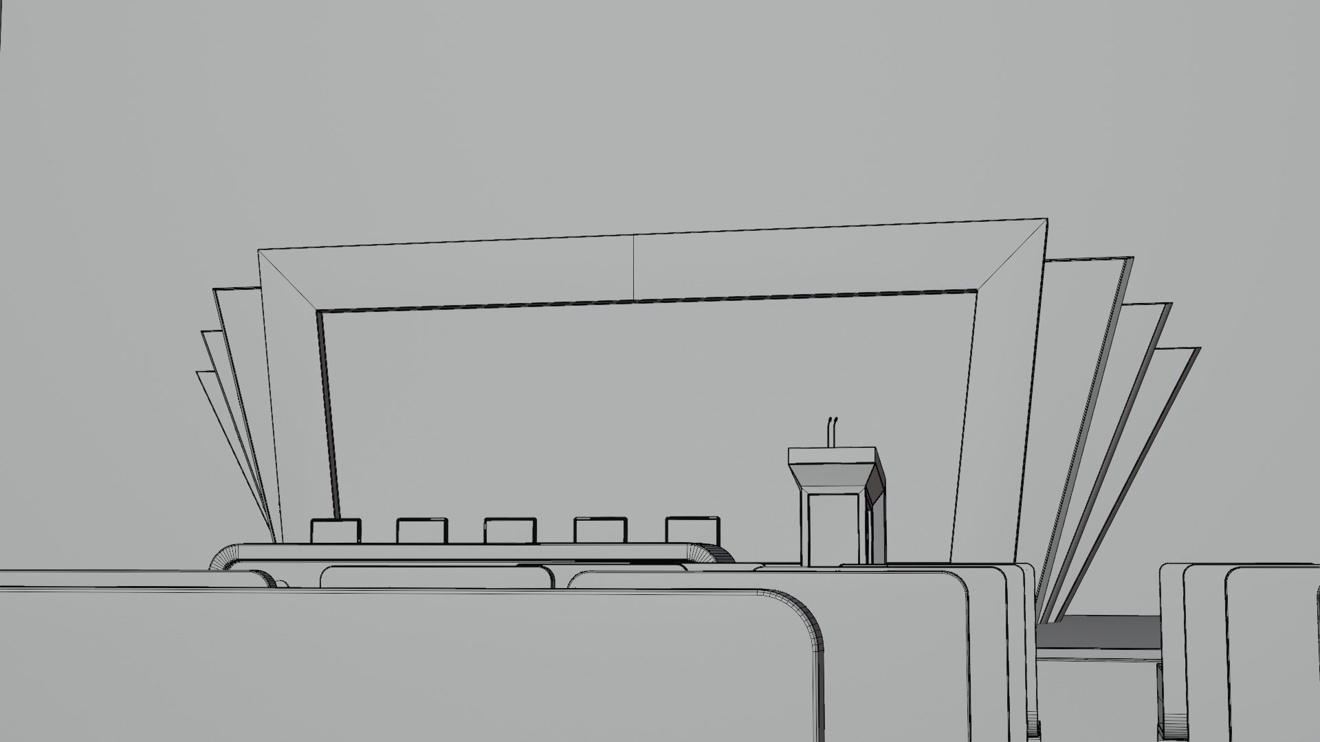 Conference Room or Event stage design with big display Low-poly 3D model_21