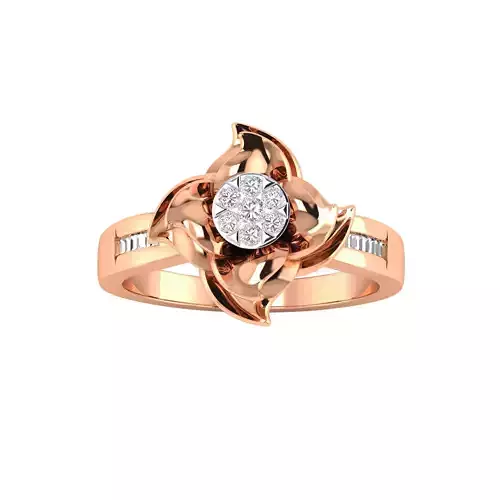 Women Flower Ring STL OBJ FBX Renders Details
