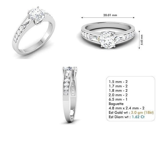 Solatire wedding ring 3D print model
