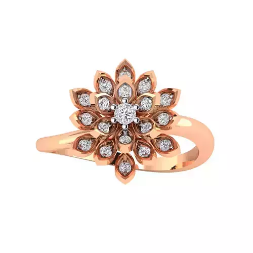 Women Flower Ring STL OBJ FBX Renders Details