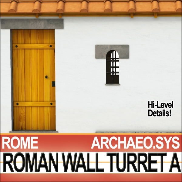 Ancient Roman Wall Turret A 3D model_13