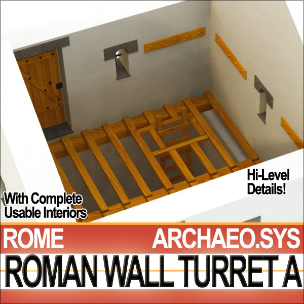 Ancient Roman Wall Turret A 3D model_11