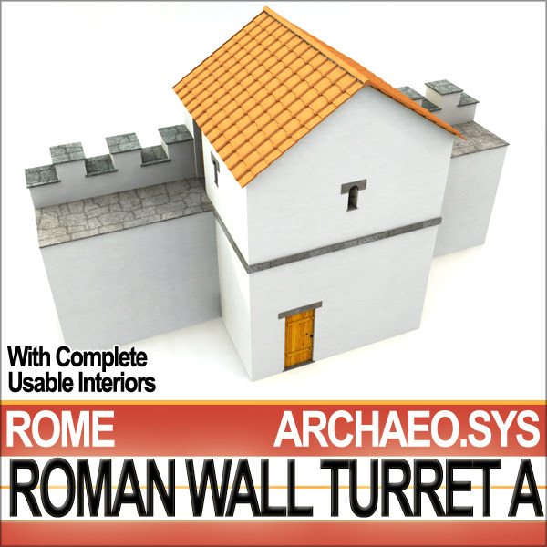 Ancient Roman Wall Turret A 3D model_1