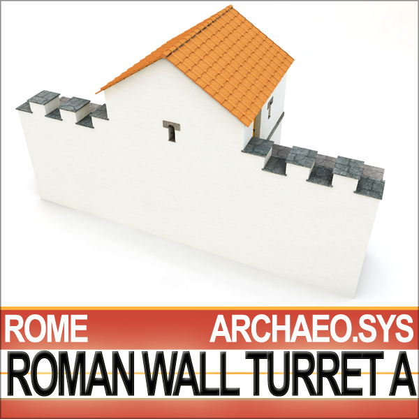 Ancient Roman Wall Turret A 3D model_2