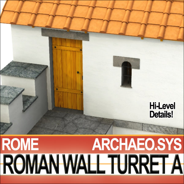 Ancient Roman Wall Turret A 3D model_4