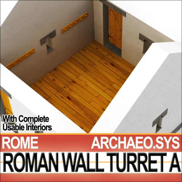 Ancient Roman Wall Turret A 3D model_10