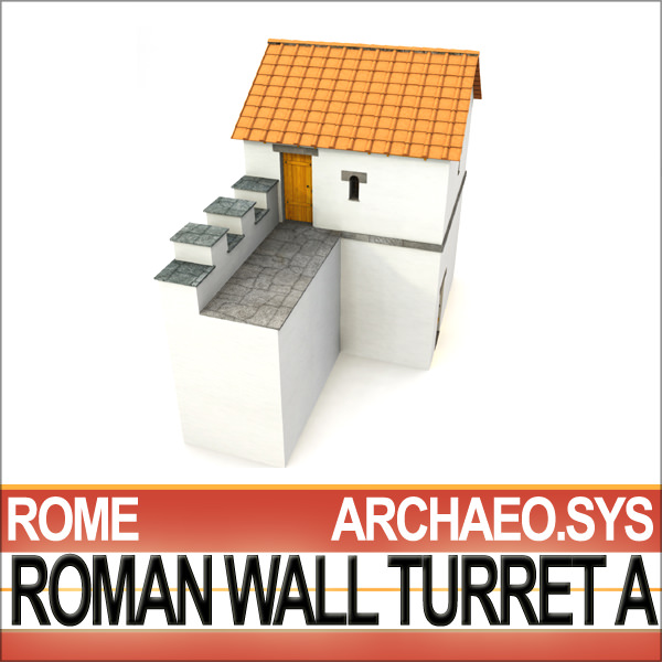 Ancient Roman Wall Turret A 3D model_5