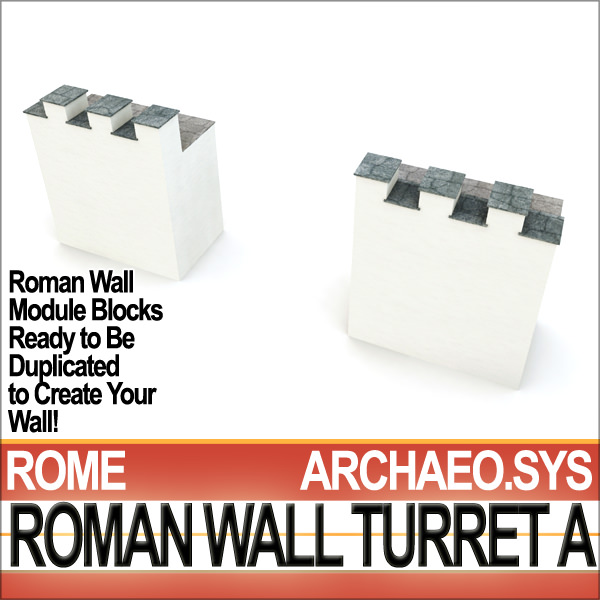 Ancient Roman Wall Turret A 3D model_3