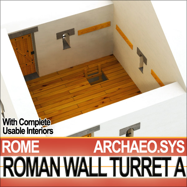 Ancient Roman Wall Turret A 3D model_9
