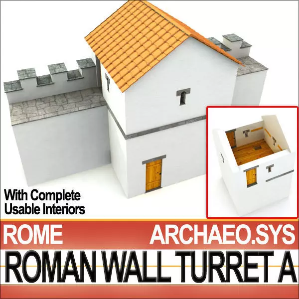 Ancient Roman Wall Turret A 3D model_0
