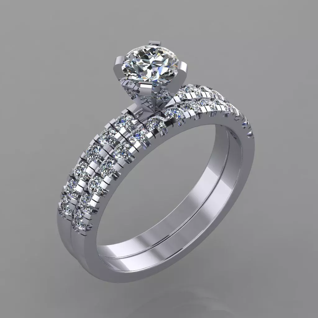 Minimal diamond ring with band 3D print model