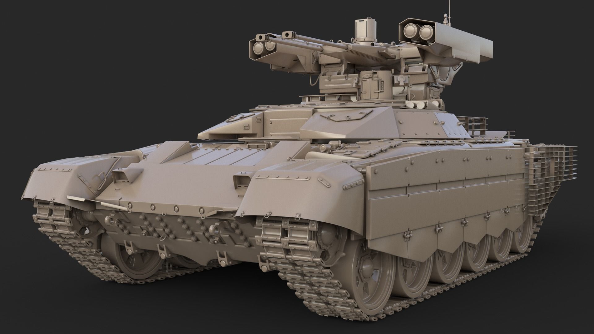 Tank Terminator BMPT 72 Green 3D model_37