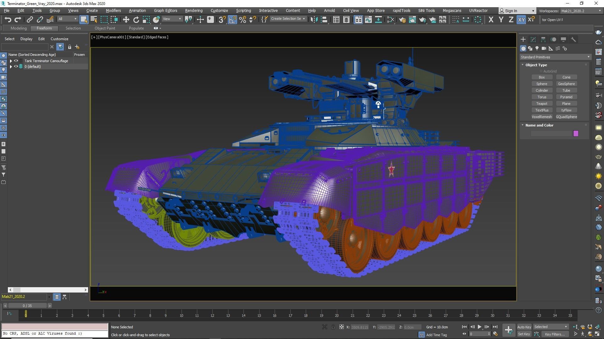 Tank Terminator BMPT 72 Green 3D model_46