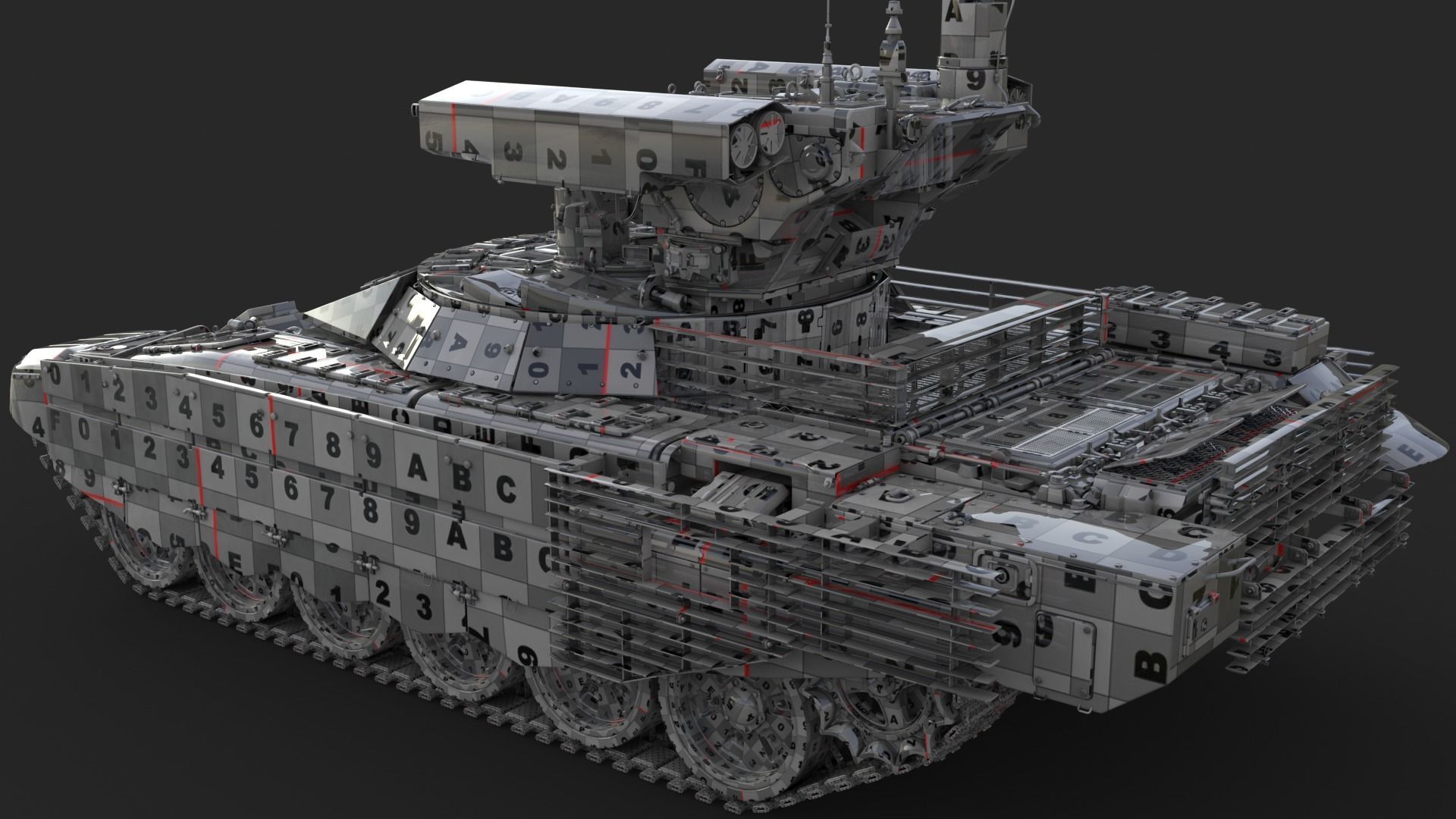 Tank Terminator BMPT 72 Green 3D model_42