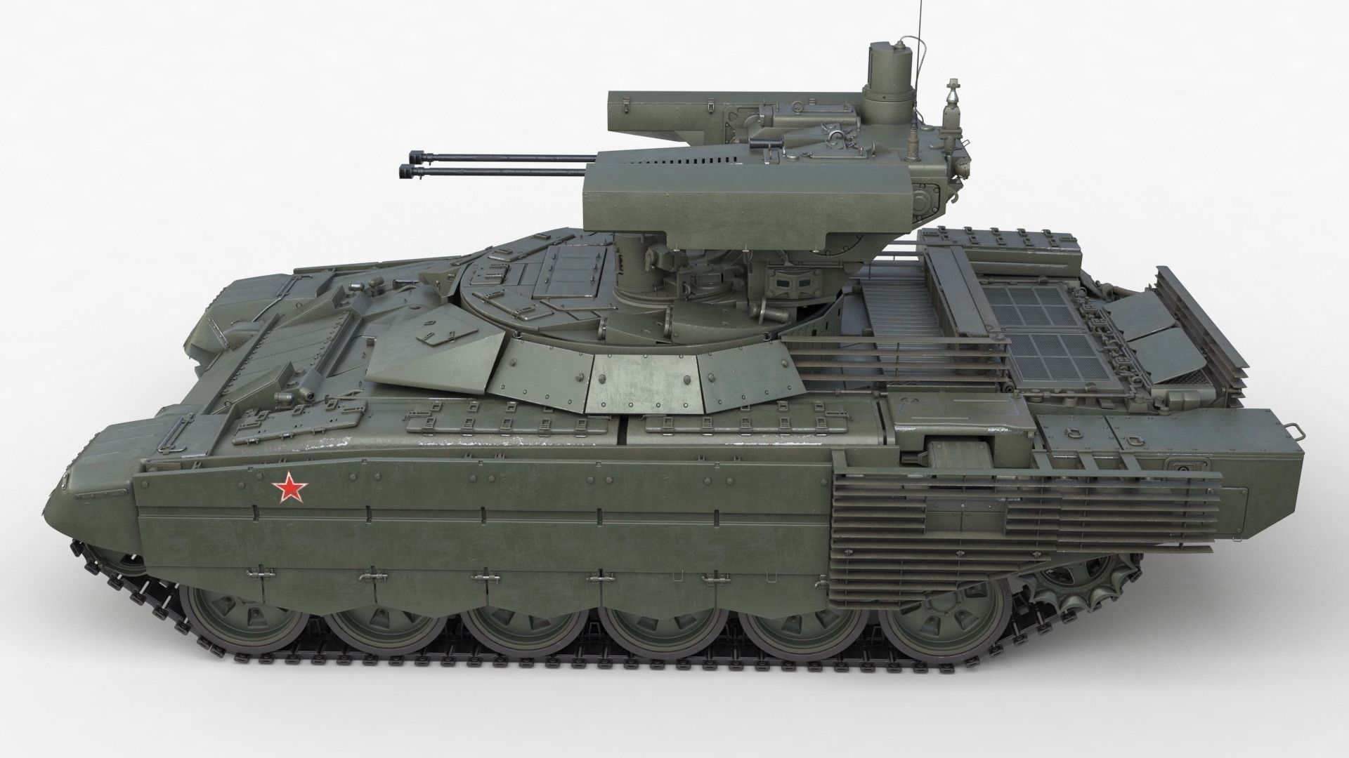 Tank Terminator BMPT 72 Green 3D model_21