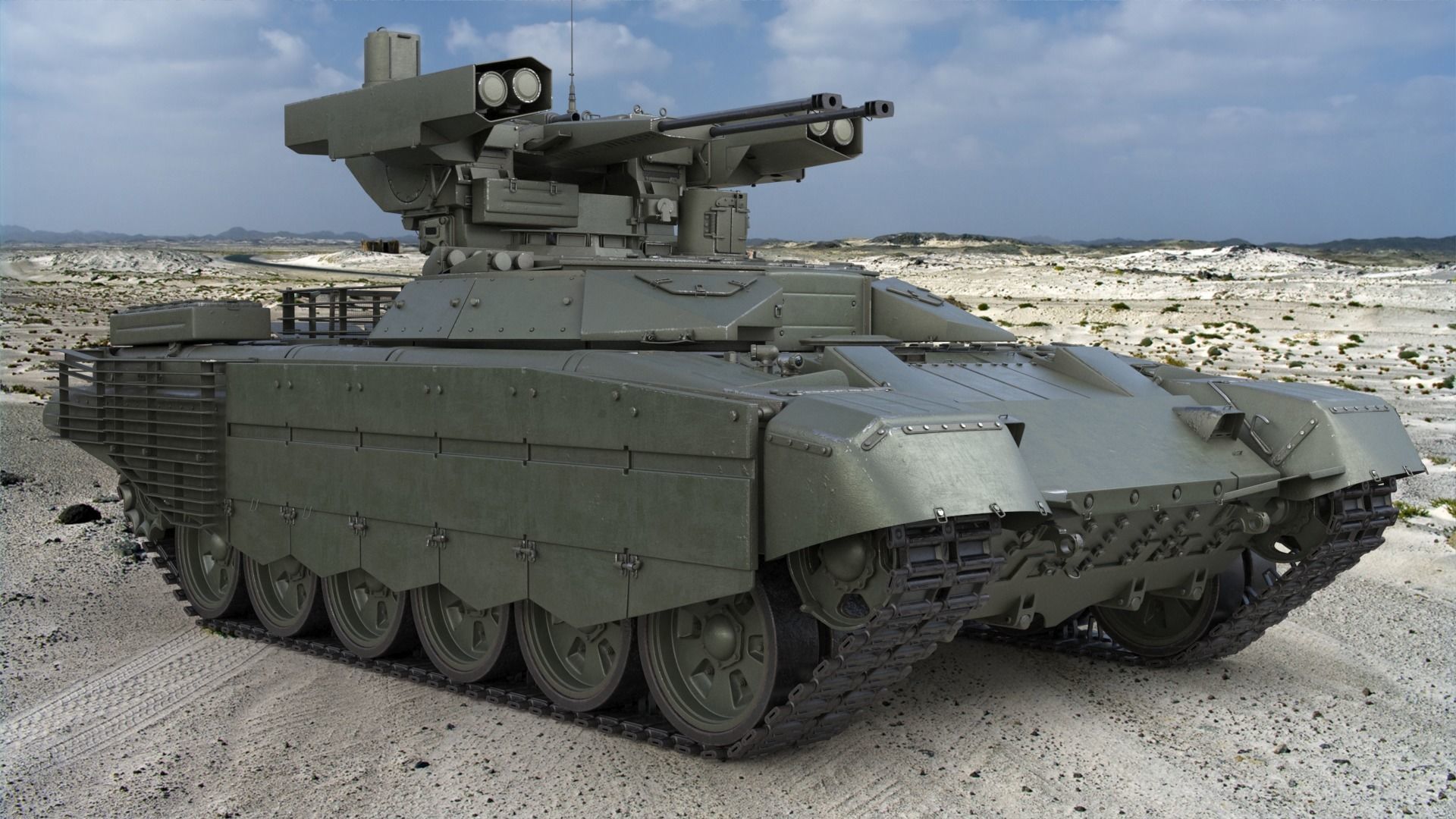 Tank Terminator BMPT 72 Green 3D model_3