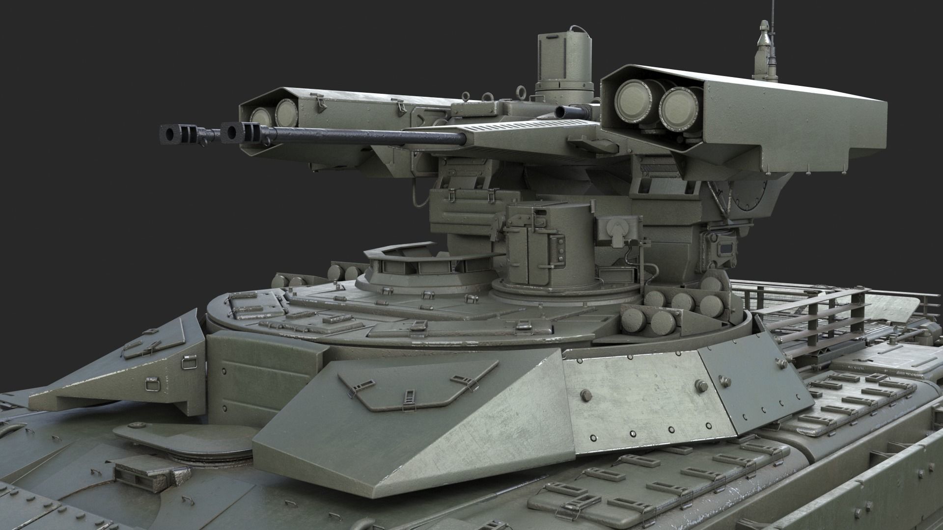 Tank Terminator BMPT 72 Green 3D model_11