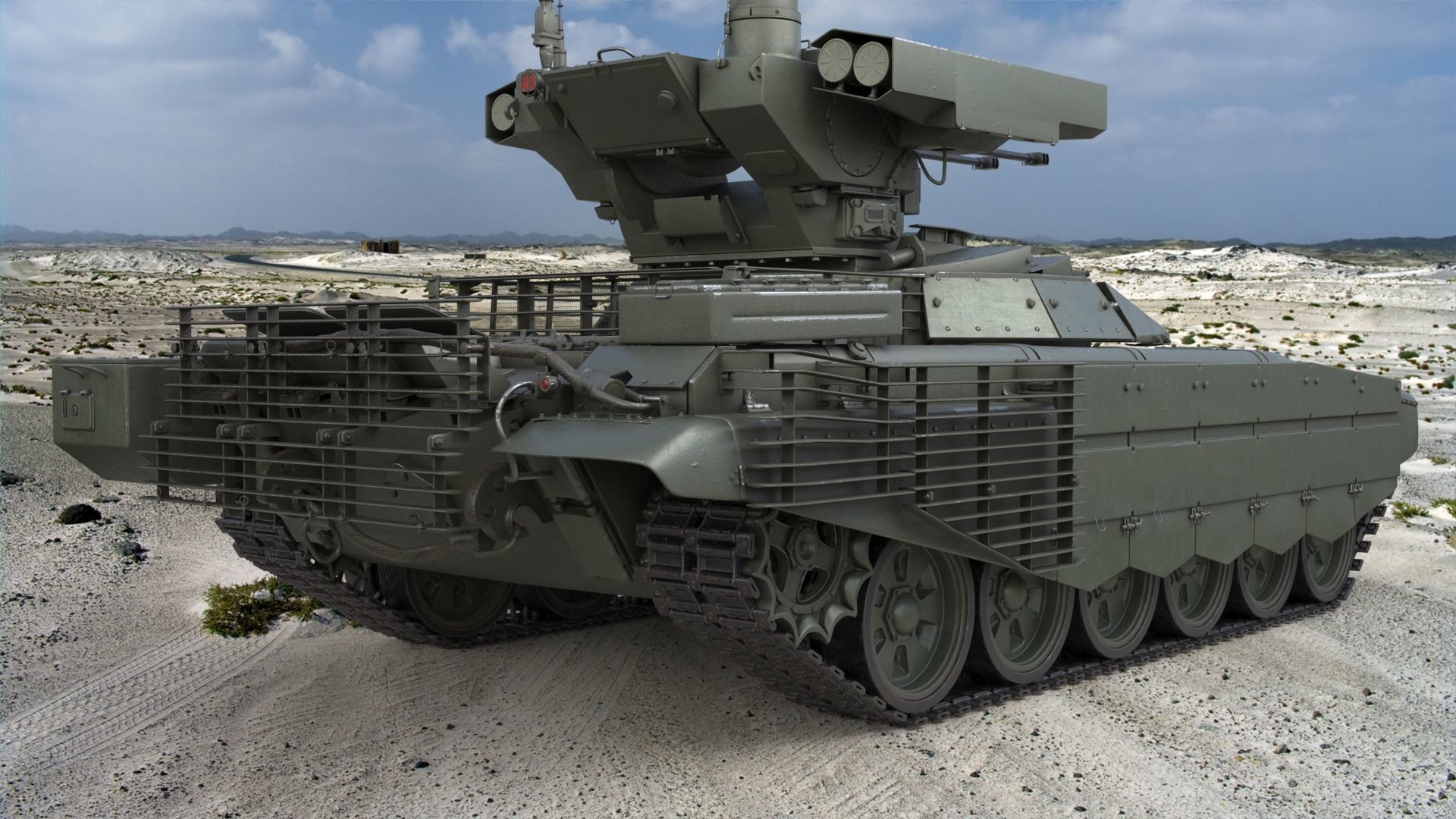 Tank Terminator BMPT 72 Green 3D model_4