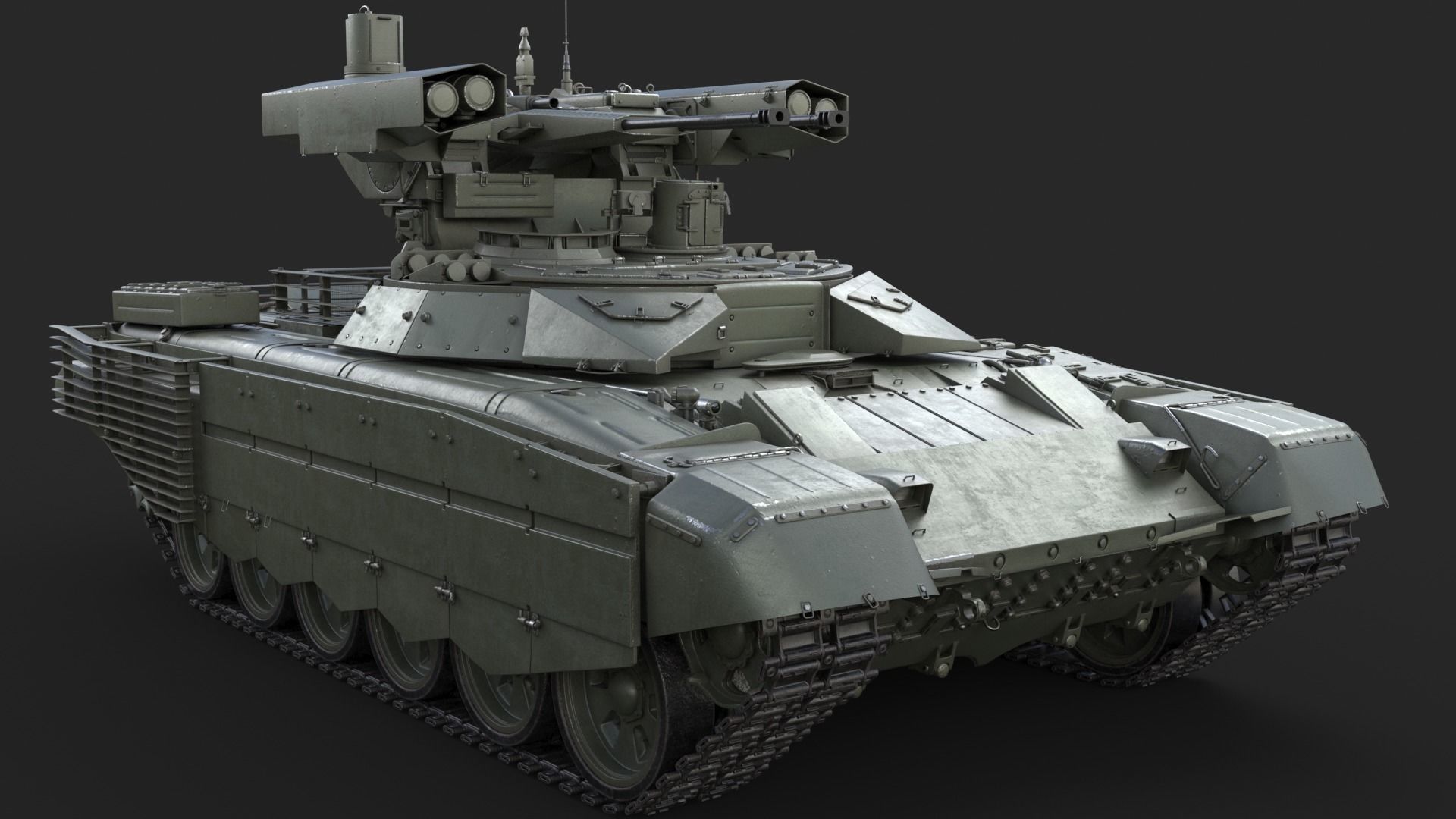 Tank Terminator BMPT 72 Green 3D model_10
