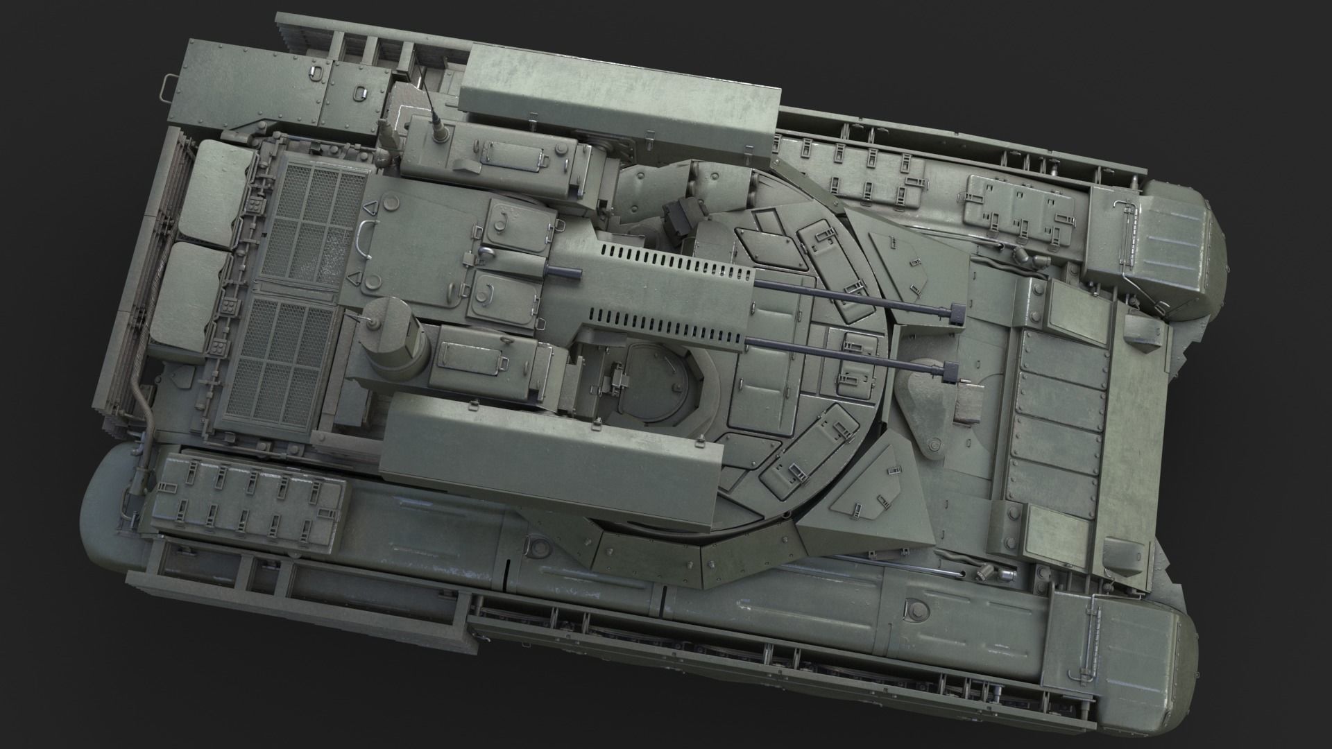 Tank Terminator BMPT 72 Green 3D model_13