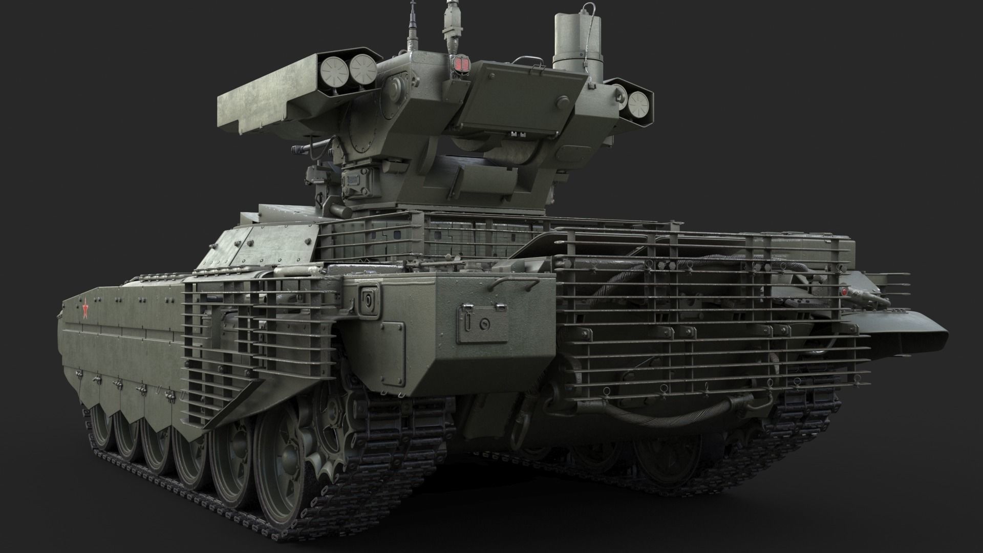 Tank Terminator BMPT 72 Green 3D model_7