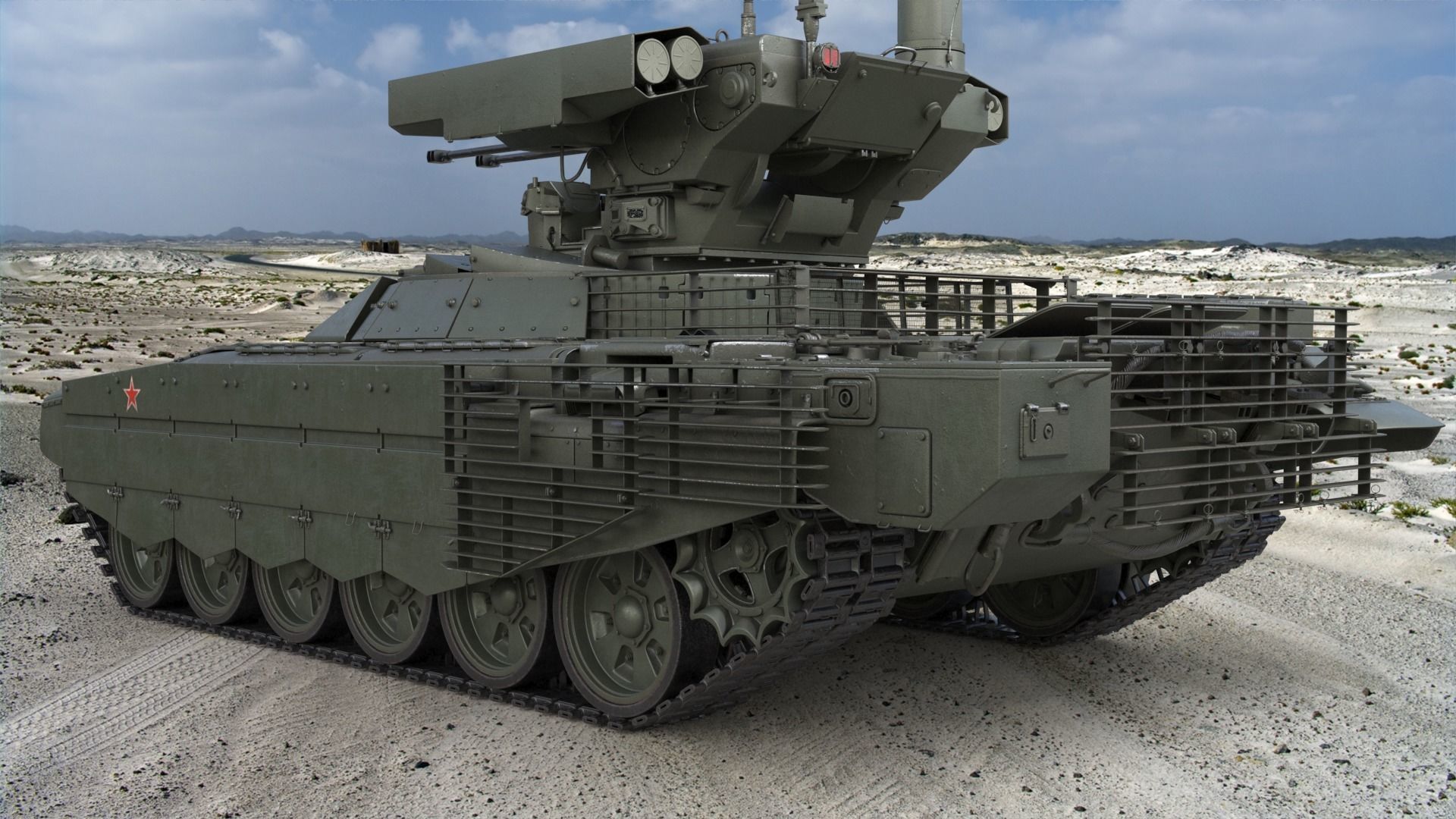 Tank Terminator BMPT 72 Green 3D model_2