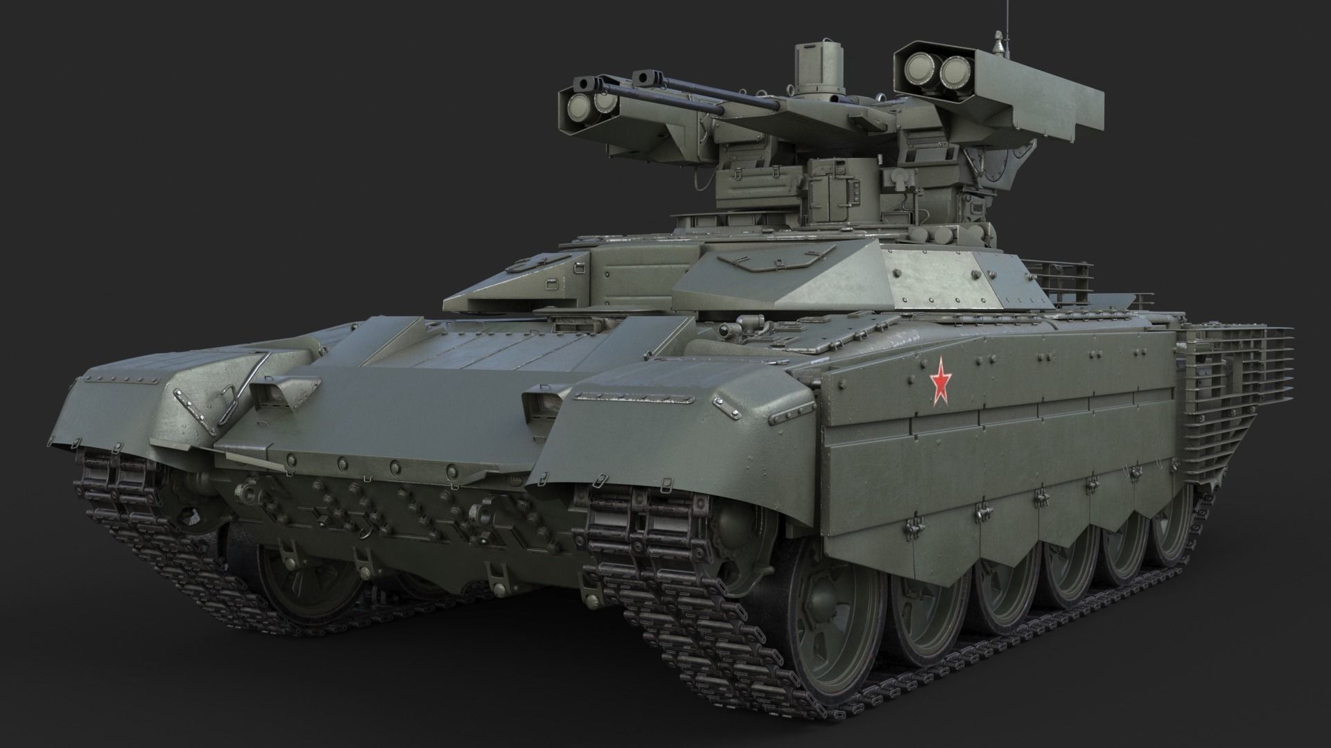 Tank Terminator BMPT 72 Green 3D model_5