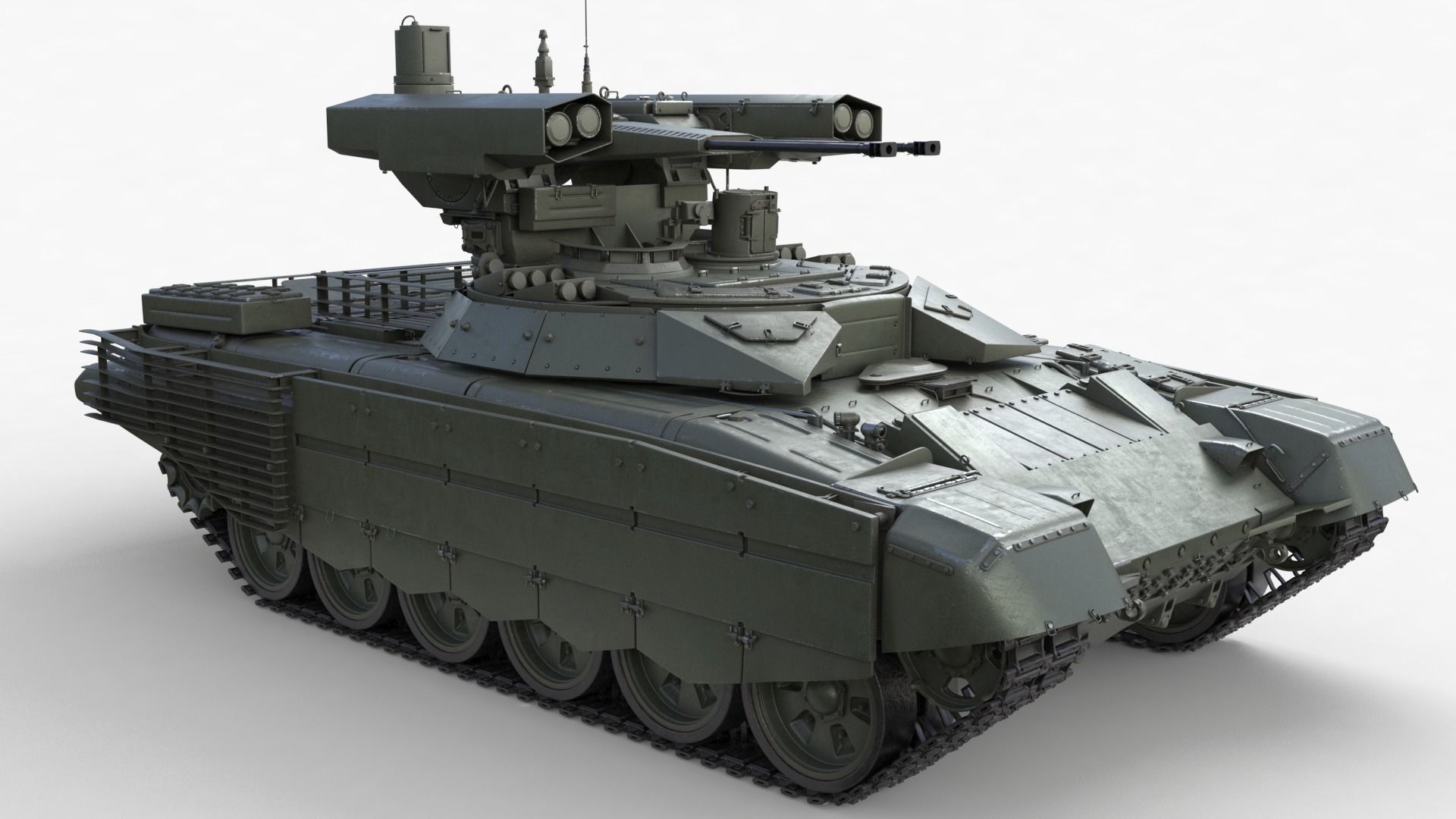 Tank Terminator BMPT 72 Green 3D model_24