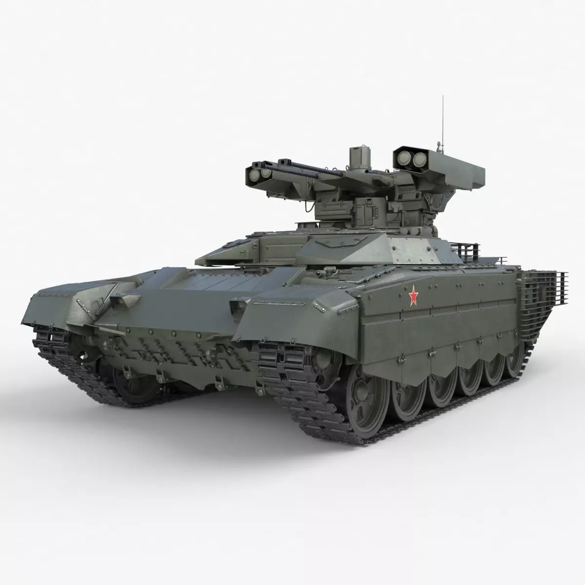 Tank Terminator BMPT 72 Green 3D model_0