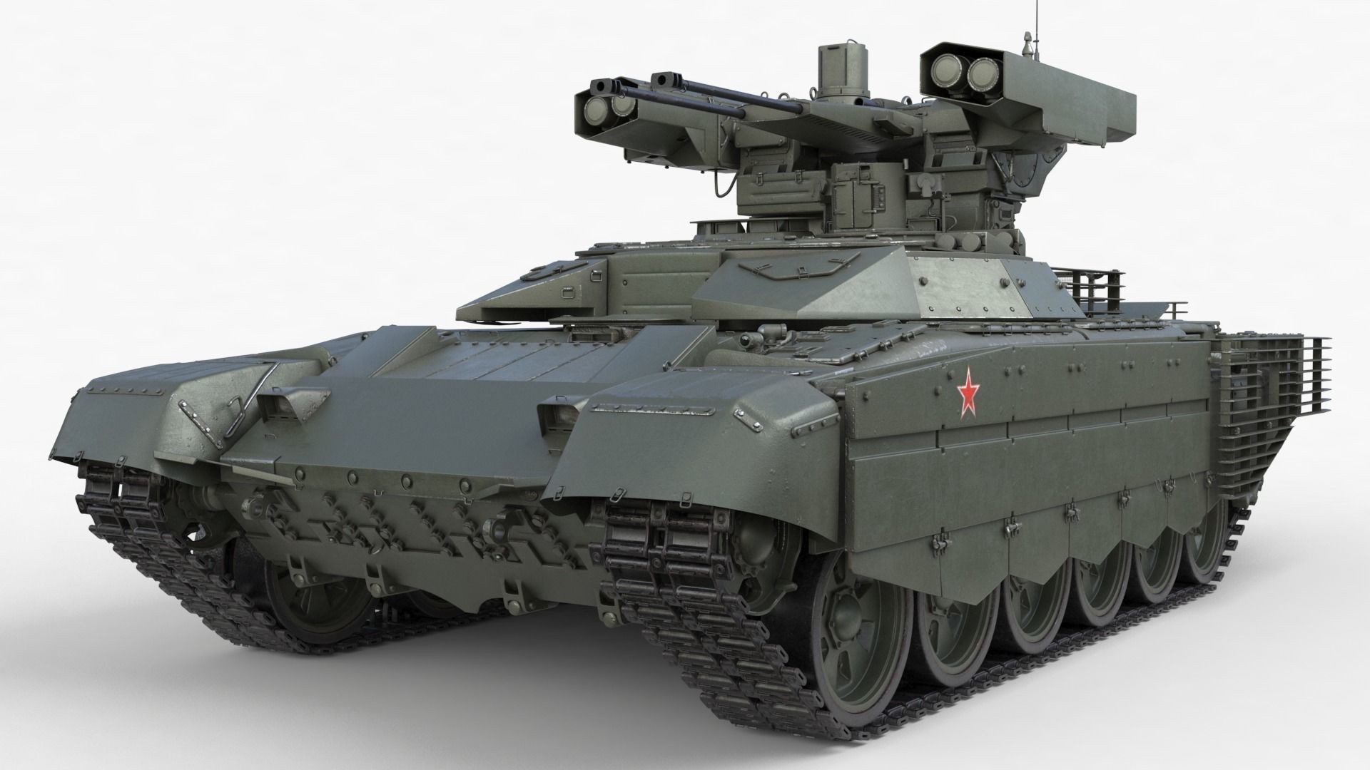 Tank Terminator BMPT 72 Green 3D model_20